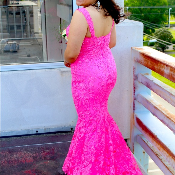 BEAUTIFUL SHERRY HILL HOT PINK ELEGANT GOWN,SZ 6🦋 - Picture 2 of 7